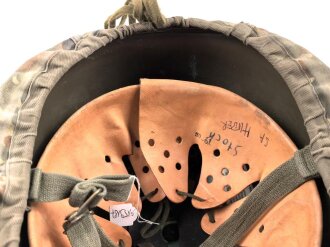 Stahlhelm Bundeswehr mit Flecktarnbezug. Kopfgrösse 57-61, gebraucht