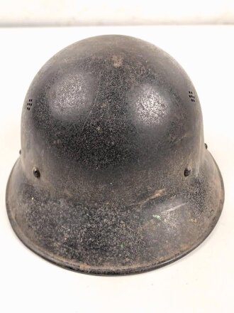 Tschechoslowakei 30iger Jahre, Stahlhelm Feuerwehr. Originallack, ungereinigtes Stück
