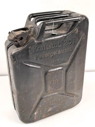 20 Liter Kraftstoff Kanister Wehrmacht, Hersteller rhs, datiert 1944. Leer, Originallack, ungereinigt, KEIN VERSAND NACH ÜBERSEE