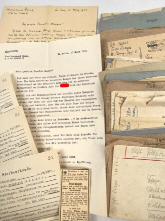 Konvolut Feldpost eines am 15.März 1943 25km...