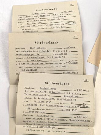 Konvolut Feldpost eines am 15.März 1943 25km ostwärts Dorogobush ( Russland) gefallenen Angehörigen  im Infanterie Regiment 34. Insgesamt 45 Belege