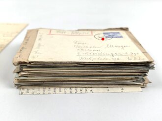 Konvolut Feldpost eines am 15.März 1943 25km ostwärts Dorogobush ( Russland) gefallenen Angehörigen  im Infanterie Regiment 34. Insgesamt 45 Belege