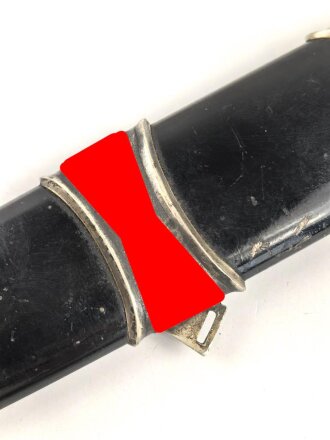 Scheide für einen SS Dienstdolch Modell 1936  " Kettendolch" Eiserne Scheide mit Nickelbeschlägen. Guter Gesamtzustand, ungereinigtes Stück