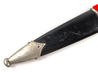 Scheide für einen SS Dienstdolch Modell 1936  " Kettendolch" Eiserne Scheide mit Nickelbeschlägen. Guter Gesamtzustand, ungereinigtes Stück