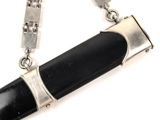 Scheide für einen NSKK Dienstdolch Modell 1936  " Kettendolch" Eiserne Scheide mund Kettenglieder. Guter Gesamtzustand, ungereinigtes Stück vom Hersteller M5/8 Assmann