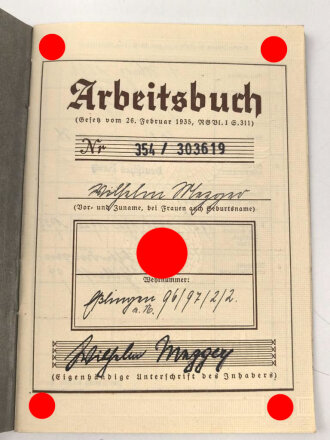 Arbeitsbuch eines Selbstständigen Installateur aus...