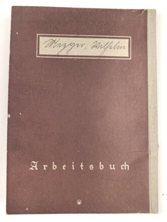 Arbeitsbuch eines Selbstständigen Installateur aus Esslingen am N., datiert 1940