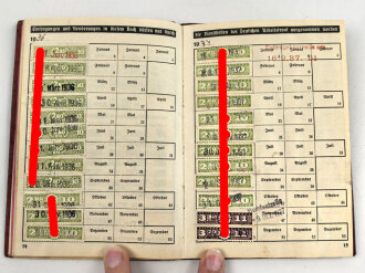 Deutsche Arbeitsfront Mitgliedsbuch eines Angehörigen des Gaus Württbg.-Hohenz., Stuttgart, datiert 1936