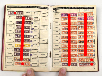 Deutsche Arbeitsfront Mitgliedsbuch eines Angehörigen des Gaus Württbg.-Hohenz., Stuttgart, datiert 1936
