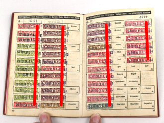 Deutsche Arbeitsfront Mitgliedsbuch eines Angehörigen des Gaus Württbg.-Hohenz., Stuttgart, datiert 1936