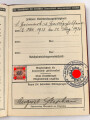 Deutsche Arbeitsfront Mitgliedsbuch eines Angehörigen des Gaus Württbg.-Hohenz., Stuttgart, datiert 1936