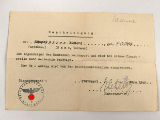 Wehrpaß Heer, ausgestellt 13.9.1940