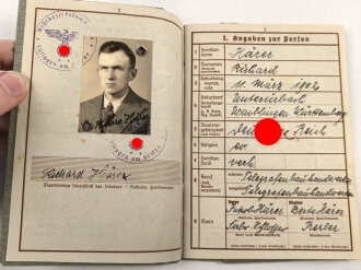 Wehrpaß Heer, ausgestellt 13.9.1940