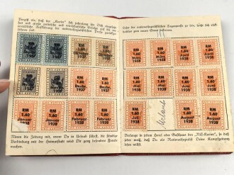 Stuttgarter NS-Kurier "Bezugs-Quittungsbuch" Bezieher set 1934