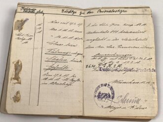 Bayern, Militärpaß für einen 1895 beim Pionier Bataillon 2 eingetretenen Pirmasenser. Im 1. Weltkrieg bei der 1.Landwehr Pionier Kompanie an den Stellungskämpfen in Lothringen teilgenommen.