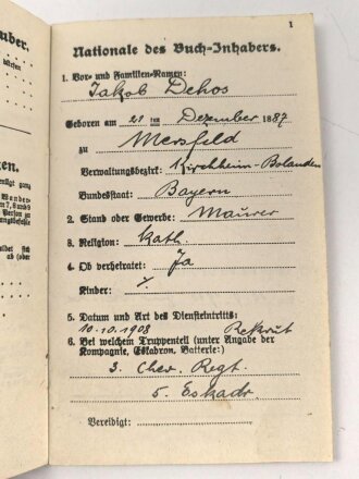 Bayern,  Militärpaß mit Hülleeines...