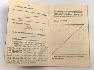 Reichsmarine Militärpaß, eingetreten 1924 bei 7. Kompanie Schiffstammdivision der Ostsee. Schießauszeichnung für Gewehr Stufe 1,