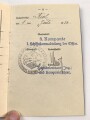 Reichsmarine Militärpaß, eingetreten 1924 bei 7. Kompanie Schiffstammdivision der Ostsee. Schießauszeichnung für Gewehr Stufe 1,