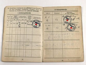 Soldbuch Luftwaffe, ausgestellt 25.8.1939 bei Stabskompanie Luftpark Eschwege.