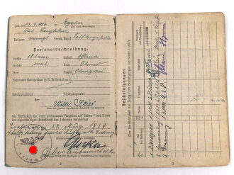 Soldbuch Luftwaffe, ausgestellt 25.8.1939 bei Stabskompanie Luftpark Eschwege.
