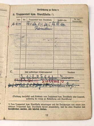 Soldbuch Luftwaffe, ausgestellt 25.8.1939 bei Stabskompanie Luftpark Eschwege.