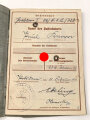 Wehrpaß Heer  in Kunstlederhülle, eingestellt am 9.10.1907 bei Infanterie Regiment 67. Im 1. Weltkrieg bei diversen Infanterieeinheiten, von 1939 bis 1945 beim Verpflegungs Magazin Potsdam.  Letzter Dienstgard Stabsintendant der Reserve.