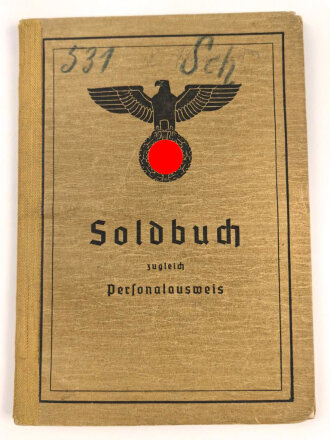 Soldbuch Heer , ausgestellt am 28.8.1939 bei Stab...