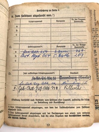 Soldbuch Heer, ausgestellt am 7.8.1939 bei Artillerie Regiment 10.