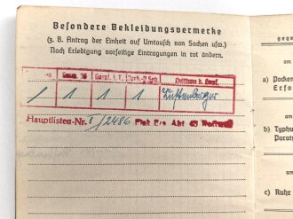 Soldbuch Luftwaffe, ausgestellt am 18.1.1945 bei Flakersatzabteilung 45 Rottweil.