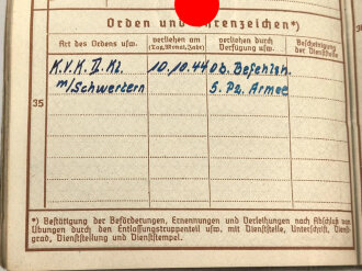Wehrpaß Heer, eingestellt am 5.2.1941 bei leichte Artillerie Ersatz Abteilung 15 Frankfurt Bonames.