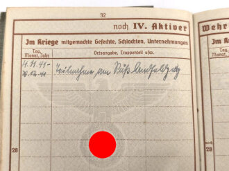 Wehrpaß Heer, eingestellt am 10.2.41 bei Infanterie Ersatz Btl. 342 Bayreuth.