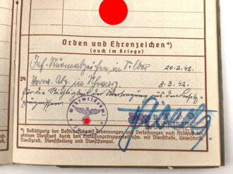 Wehrpaß Heer, eingestellt am 10.2.41 bei Infanterie Ersatz Btl. 342 Bayreuth.
