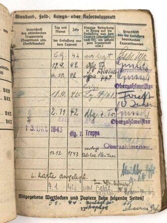 Soldbuch eines Infanteristen.