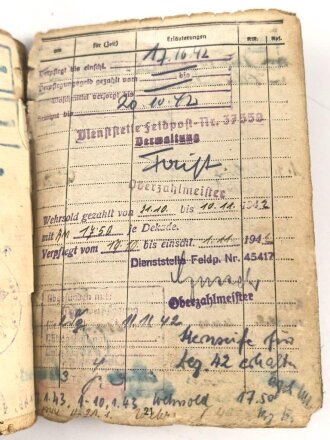 Soldbuch eines Infanteristen.