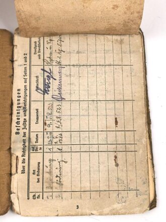 Soldbuch eines Infanteristen.