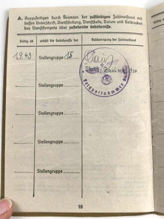 Soldbuch Heer,  Zweitschrift ausgestellt 12.3.1945 bei Nachrichten Abteilung  297.