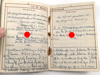 Wehrpaß Luftwaffe,  eingestellt am 15.10.40 bei Flak Ersatz Abteilung 38 Linz.