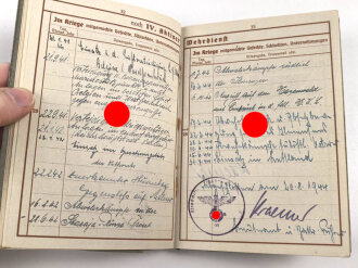 Wehrpaß Luftwaffe,  eingestellt am 15.10.40 bei Flak Ersatz Abteilung 38 Linz.