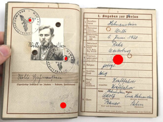 Wehrpaß Heer, eingestellt am 9.9.1941 bei Schützen Ersatz Btl. 5 Stettin.