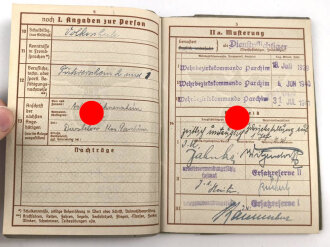 Wehrpaß Heer, eingestellt am 9.9.1941 bei Schützen Ersatz Btl. 5 Stettin.