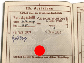Wehrpaß Heer, eingestellt am 9.9.1941 bei Schützen Ersatz Btl. 5 Stettin.