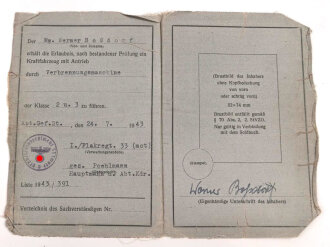 Wehrmacht-Führerschein für einen...