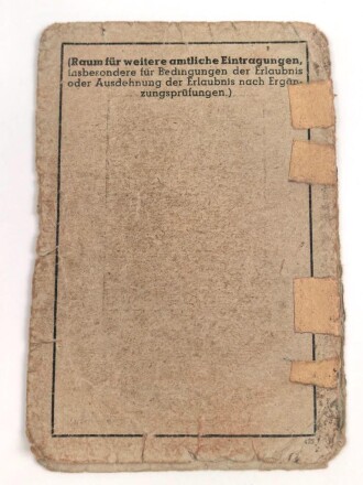 Wehrmacht-Führerschein für einen Angehörigen des I./Flakregt.33, datiert 1943, stark gebraucht