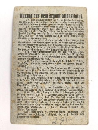 Sozialdemokratische Arbeiterpartei Deutschösterreichs "Parteimitgliedskarte", Angehörig seit 1922
