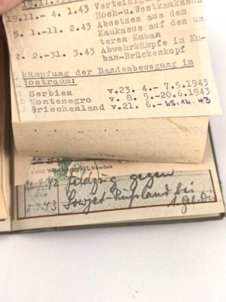 Wehrpaß Heer, ausgestellt am 11.4.1938.