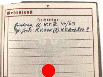 Wehrpaß Heer, ausgestellt am 11.4.1938.