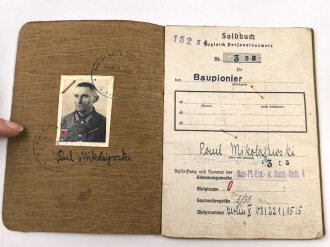 Soldbuch Heer, ausgestellt am 17.2.1945 bei Bau - Pionier...