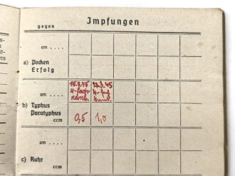 Soldbuch Heer, ausgestellt am 17.2.1945 bei Bau - Pionier Ersatz und Ausbildungs Btl. 4.