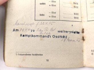 Soldbuch Heer, ausgestellt am 17.2.1945 bei Bau - Pionier Ersatz und Ausbildungs Btl. 4.