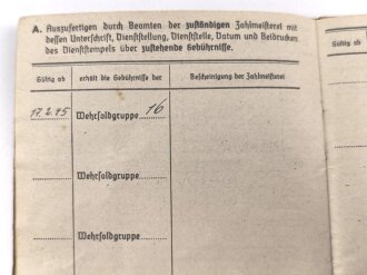 Soldbuch Heer, ausgestellt am 17.2.1945 bei Bau - Pionier Ersatz und Ausbildungs Btl. 4.